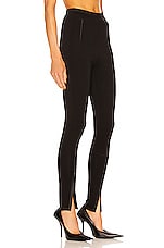 WARDROBE.NYC Front Zip Legging in Black, view 3, click to view large image.
