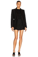 WARDROBE.NYC Wrap Skirt Mini in Black, view 5, click to view large image.