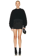 WARDROBE.NYC Utility Mini Skirt in Black, view 4, click to view large image.