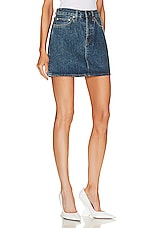 WARDROBE.NYC Denim Mini Skirt in Indigo, view 2, click to view large image.