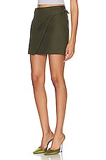 WARDROBE.NYC Wrap Mini Skirt in Military, view 3, click to view large image.