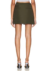WARDROBE.NYC Wrap Mini Skirt in Military, view 4, click to view large image.