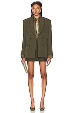 WARDROBE.NYC Wrap Mini Skirt in Military, view 5, click to view large image.