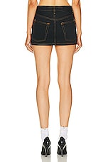 WARDROBE.NYC Denim Micro Mini Skirt in Black, view 3, click to view large image.