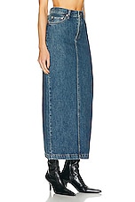 WARDROBE.NYC Denim Column Skirt in Indigo, view 2, click to view large image.