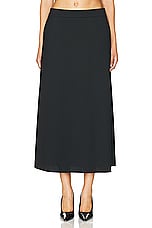 WARDROBE.NYC A Line Midi Skirt in Black, view 1, click to view large image.