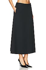 WARDROBE.NYC A Line Midi Skirt in Black, view 2, click to view large image.