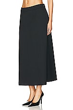 WARDROBE.NYC A Line Midi Skirt in Black, view 3, click to view large image.