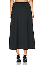 WARDROBE.NYC A Line Midi Skirt in Black, view 4, click to view large image.
