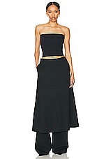 WARDROBE.NYC A Line Midi Skirt in Black, view 5, click to view large image.