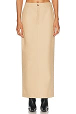 WARDROBE.NYC Drill Column Skirt in Khaki, view 1, click to view large image.