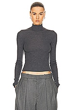 WARDROBE.NYC Turtleneck Top in Charcoal, view 1, click to view large image.