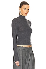 WARDROBE.NYC Turtleneck Top in Charcoal, view 2, click to view large image.