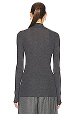 WARDROBE.NYC Turtleneck Top in Charcoal, view 3, click to view large image.