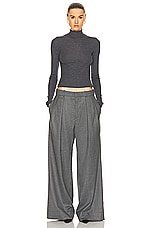 WARDROBE.NYC Turtleneck Top in Charcoal, view 4, click to view large image.