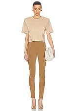 WARDROBE.NYC Cropped Shoulder Pad Top in Khaki, view 4, click to view large image.