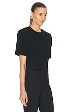 WARDROBE.NYC Crop Shoulder Pad Top in Black, view 2, click to view large image.
