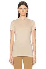 WARDROBE.NYC Fitted Short Sleeve Top in Khaki, view 1, click to view large image.