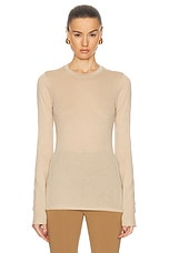 WARDROBE.NYC Fitted Long Sleeve Tee in Khaki, view 1, click to view large image.