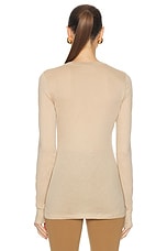WARDROBE.NYC Fitted Long Sleeve Tee in Khaki, view 3, click to view large image.