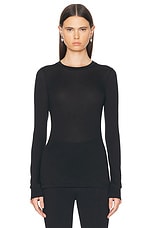 WARDROBE.NYC Fitted Long Sleeve Top in Black, view 1, click to view large image.