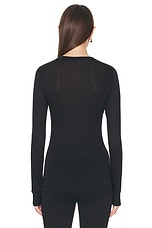 WARDROBE.NYC Fitted Long Sleeve Top in Black, view 3, click to view large image.