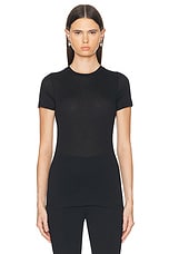 WARDROBE.NYC Fitted Short Sleeve Top in Black, view 1, click to view large image.