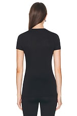 WARDROBE.NYC Fitted Short Sleeve Top in Black, view 3, click to view large image.