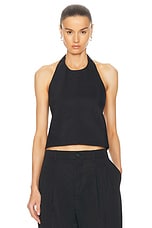 WARDROBE.NYC Drill Backless Halter Top in Black, view 1, click to view large image.
