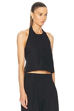 WARDROBE.NYC Drill Backless Halter Top in Black, view 2, click to view large image.