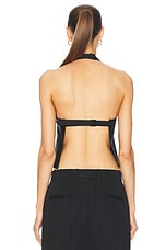 WARDROBE.NYC Drill Backless Halter Top in Black, view 3, click to view large image.