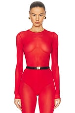 ロンパース・カバーオール 70 bodysuit red check house on the hill WARDROBE.NYC Sheer Bodysuit in Red | FWRD