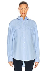 WARDROBE.NYC Oversize Shirt in Blue, view 1, click to view large image.