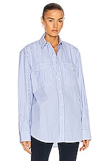 WARDROBE.NYC Oversize Shirt in Blue, view 1, click to view large image.