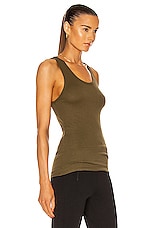 WARDROBE.NYC Ribbed Tank in Military, view 2, click to view large image.