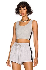 WARDROBE.NYC for FWRD Crop Top in Grey Marl & Black, view 1, click to view large image.