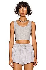 WARDROBE.NYC for FWRD Crop Top in Grey Marl & Black, view 2, click to view large image.