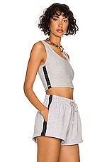 WARDROBE.NYC for FWRD Crop Top in Grey Marl & Black, view 3, click to view large image.