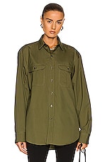 WARDROBE.NYC Oversize Shirt in Military, view 1, click to view large image.