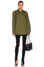 WARDROBE.NYC Oversize Shirt in Military, view 5, click to view large image.