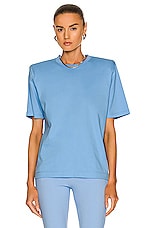 WARDROBE.NYC Shoulder Pad T-Shirt in Sky Blue, view 1, click to view large image.