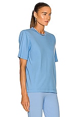 WARDROBE.NYC Shoulder Pad T-Shirt in Sky Blue, view 2, click to view large image.