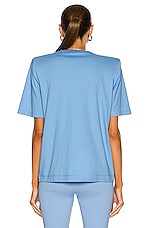 WARDROBE.NYC Shoulder Pad T-Shirt in Sky Blue, view 3, click to view large image.