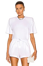 WARDROBE.NYC Shoulder Pad T-Shirt in White, view 1, click to view large image.
