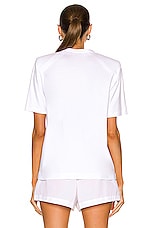 WARDROBE.NYC Shoulder Pad T-Shirt in White, view 3, click to view large image.