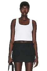 WARDROBE.NYC Crop Tank in White, view 1, click to view large image.