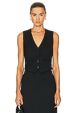 WARDROBE.NYC Tailored Vest in Black, view 1, click to view large image.