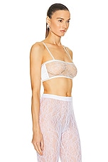 WARDROBE.NYC Lace Bralette Top in Off White, view 2, click to view large image.