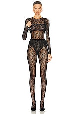 WARDROBE.NYC Lace Bodysuit in Black, view 5, click to view large image.