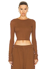 WARDROBE.NYC HB Long Sleeve Top in Brown, view 1, click to view large image.